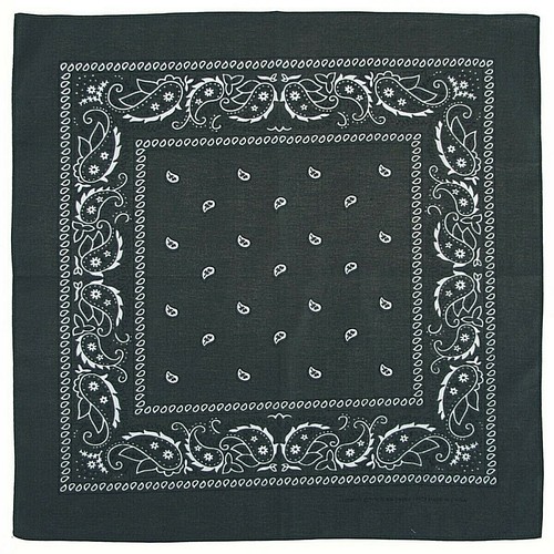 Schwarz oliv bandana - schwarz, halstuch