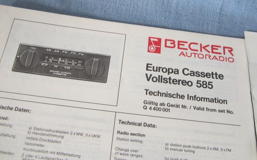 Becker europa cassette 585 - cassette,