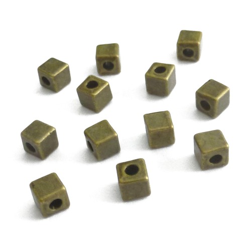 Metallperlen würfel mm - metallperlen, 4