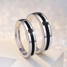 2 Partnerringe Sterling Silber 925 Ring Trauringe Freundschaftsringe Verstellbar