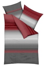 JACK by Kaeppel Fein Biber Bettwäsche 2 tlg. 135x200cm Division Grau Silber Rot