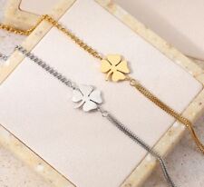 Edelstahl Armband Kleeblatt