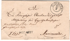 Faltbriefhülle SCHLOCHAU (K 2) - MARIENWERDER + Beamtenstempel, 1872