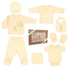 Neugeborenen Baby Erstausstattung Geschenk Set Geschenkset 100% natürlich 8Teile