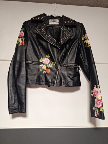 Damen kunstlederjacke mit - damen,