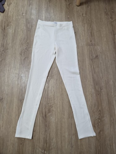 Cremefarbene feinripp leggings - cremefarbene,