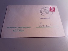 Alter Briefumschlag DDR Deutsche Bauernbank Bergen/Rügen 1962