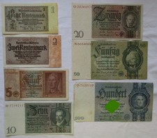 7 Reichsbanknoten Deutsches