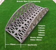 Brücke Spur N 4 Längen zweigleisig - 3 tlg. Bausatz   3D Druck PLA 4 Farben (3)