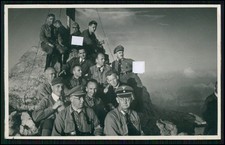 2x Foto AK - Soldaten Wehrmacht und andere - auf dem Nebelhorn-Gipfel Alpen Berg