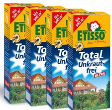 4x 250ml Etisso Total Unkrautfrei Ultra Unkrautvernichter Glyphosat für 4x 500m²
