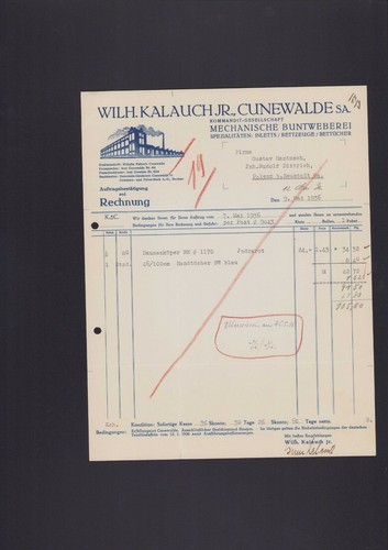 Cunewalde rechnung 1936 - rechnung,