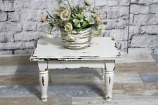 Holz Schemel Fußbank creme weiß 60er Shabby Chic Vintage Möbel Landhaus