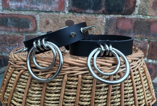 Echt leder doppel ring - doppel, o-ring