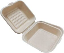 6 Zoll x 6 Zoll biologisch abbaubare Bagasse Lebensmittelbehälter Klappschale Takeaway Boxen 50-1000X