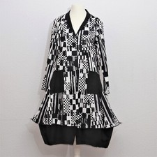 Kamuflage Ballon-Mantel Gr. 38-44, schwarz-weiss Karo 