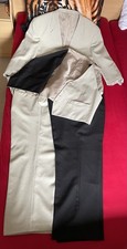 Herren Anzug Größe 28 Sakko Wende Weste 2 Hosen beige schwarz