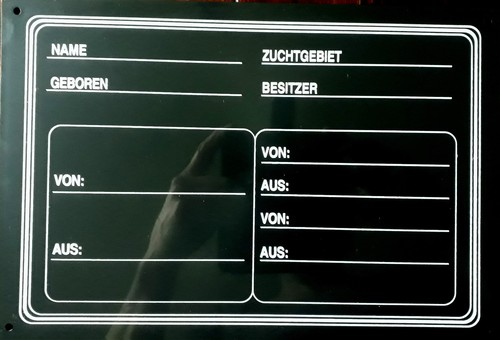 Stalltafel boxenschild - stalltafel,,