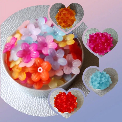 100 acryl blüten perlen 19mm - blüten,