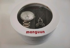 Manguun Damen Geschenk-Set aus Uhr, Kette und Ohrsteckern. NEU