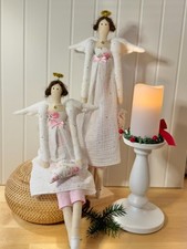 2tlg Set Weihnachten Engel Stoff Puppe Tilda Weihnachtsengel Landhaus Hygge