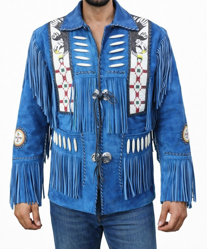Blaue wildleder western cowboy - wildleder,
