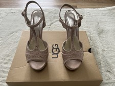 Keilabsatz Sandalen Rosa Strass – Gebraucht