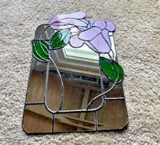 Unikat Tiffany Spiegel ca. 38 x 25 cm Handarbeit Aufhänger Rückseite gebraucht