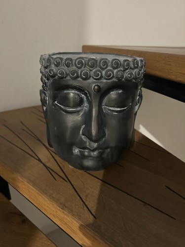 Deko buddha kopf grau - kopf,