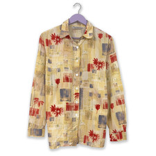 Vintage Hemd Beige Mit Bunt