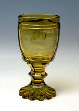 BIEDERMEIER GLAS  JAGD  BECHER