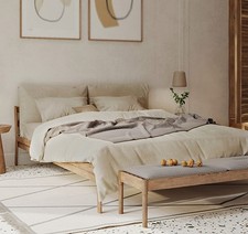 100% Leinen Bettwäsche 135x200 +80x80  Beige stonewashed Bettwäschegarnitur Neu