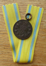 Sachsen Friedrich August Medaille in Bronze mit Bandabschnitt