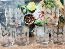 INGRID GLAS 6 Gläser - Whisky Aperitif - Dots Polka - 70er Vintage Wasserglas