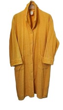 Bademantel Hausmantel Morgenmantel Gelb Frottier Kragen Taschen 100% BW 52 54