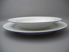 Friesland Speiseteller und Suppenteller Jeverland Kleine Brise weiß blauer Rand