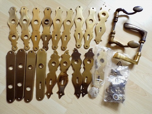Antike messing türdrücker - messing,