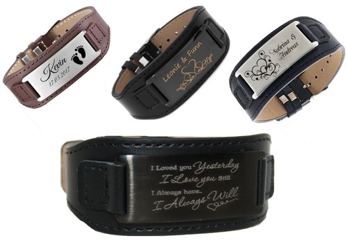 Leder armband mit - id,