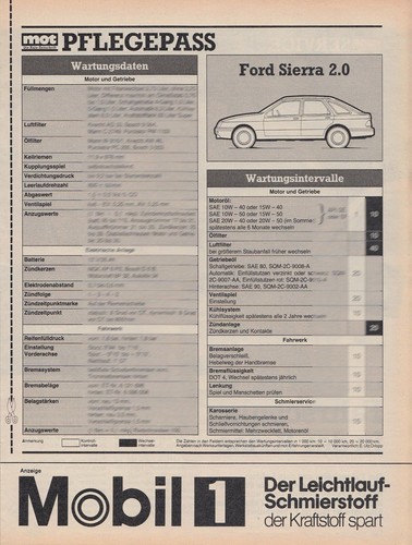 Ford sierra pflegepass - sierra,