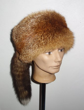 Fuchs Pelz Trapper Mütze Echtfell Kappe Rotfuchs Fell Fellmütze Jagt Hut Fox Fur