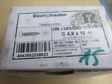 100 Stück Blechschrauben Ø4,8x16mm Edelstahl Rostfrei   Kurreg12Nr.15