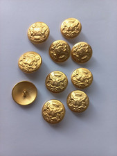 10 Metallknöpfe Gold Löwe +