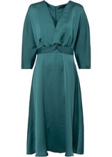 Midikleid Midi V-Ausschnitt Gr. 38 Petrolblau Damen-Kleid Midi Abendkleid Neu*