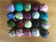 20 Knäulchen handgefärbte Sockenwolle Reste Paket 1