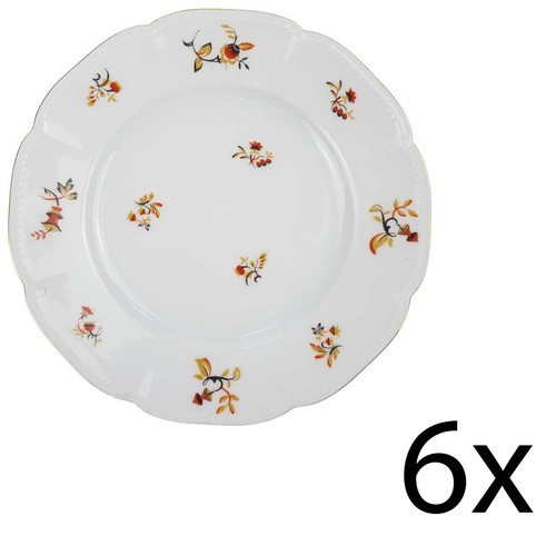 6er set speiseteller goldrand - 6er,