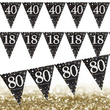 GLITZER WIMPELKETTE in GOLD