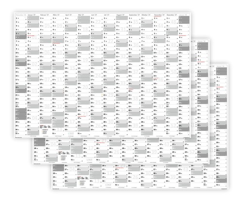 Xxl wandkalender gerollt - 3x,
