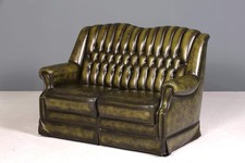 Wunderschönes Original Chesterfield 2er Sofa Englisch Leder 2- Sitzer Couch