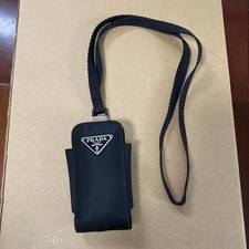 Authentische PRADA Nylon Handytasche Tasche schwarz Dreieck Logo Italien