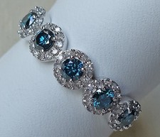 NEU Blau Weiss ♦️ 1 Ct.♦️ Brillant Ring 375 Gold Ring Brillanten Diamant ♦️ 9047